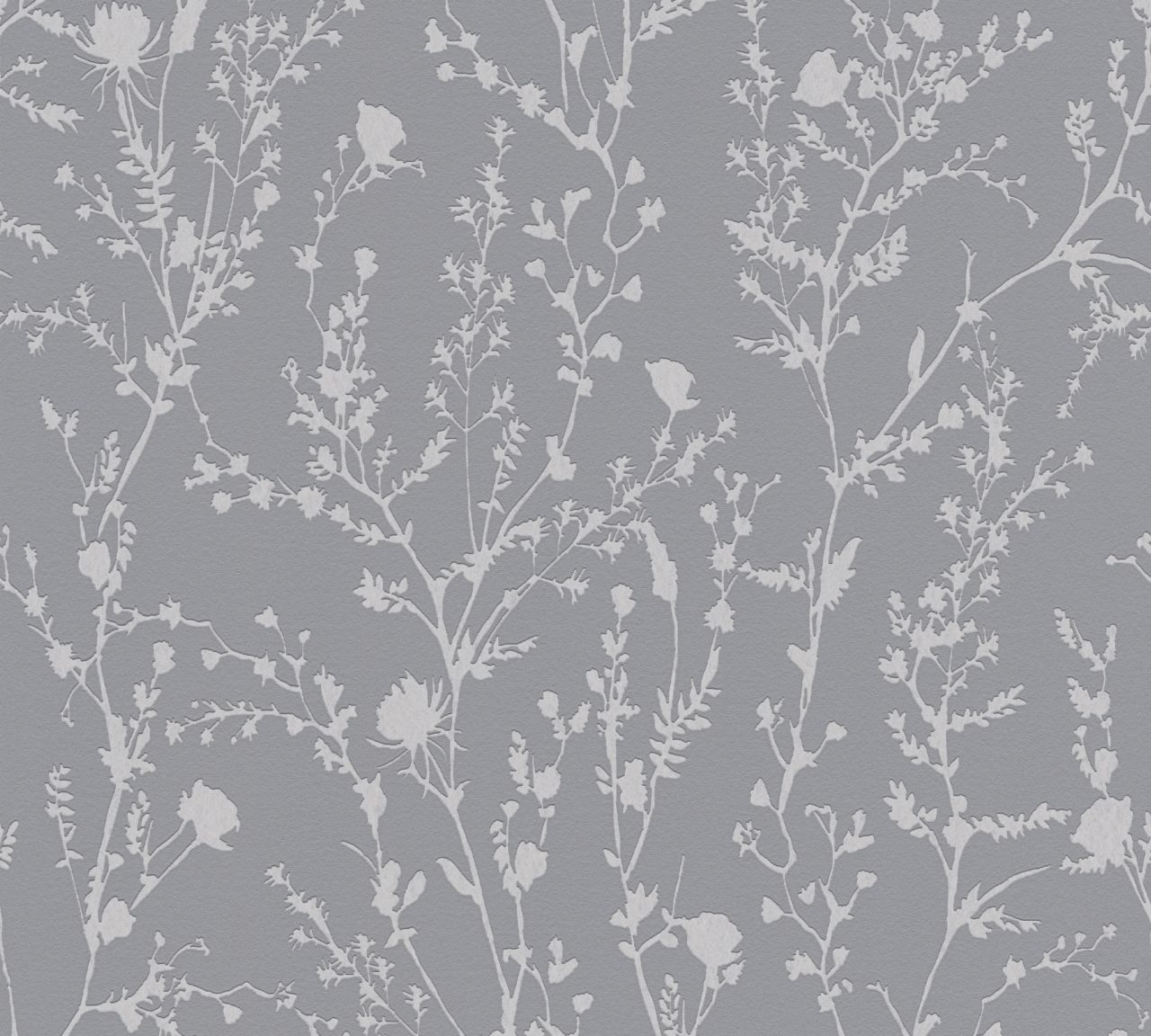 A.S. Création Vliestapete Casual Living Blumen Grau Hintergrund matt, Muster schimmernd glatt