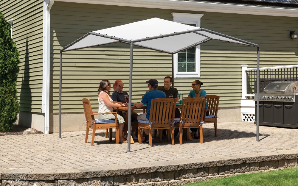 ShelterLogic Pavillon Canopy Pacifica, 317 x 317 x 271 cm, Hellgrau-Schwarz