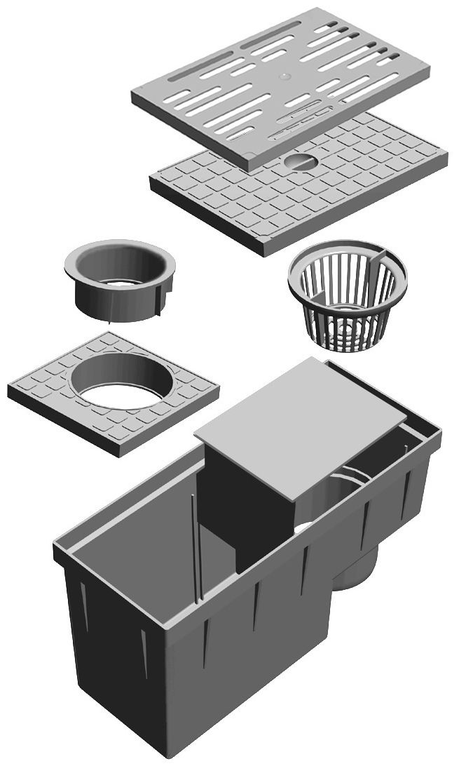 Upmann Regensinkkasten für Fallrohre D 75 -110 mm
