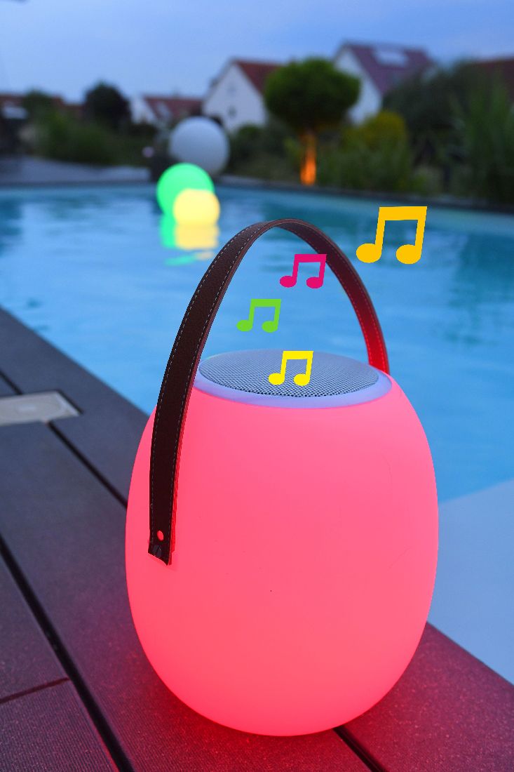 IDV Außenleuchte Akku-Leuchte W+RGB & Funk-Lautsprecher SPIKA