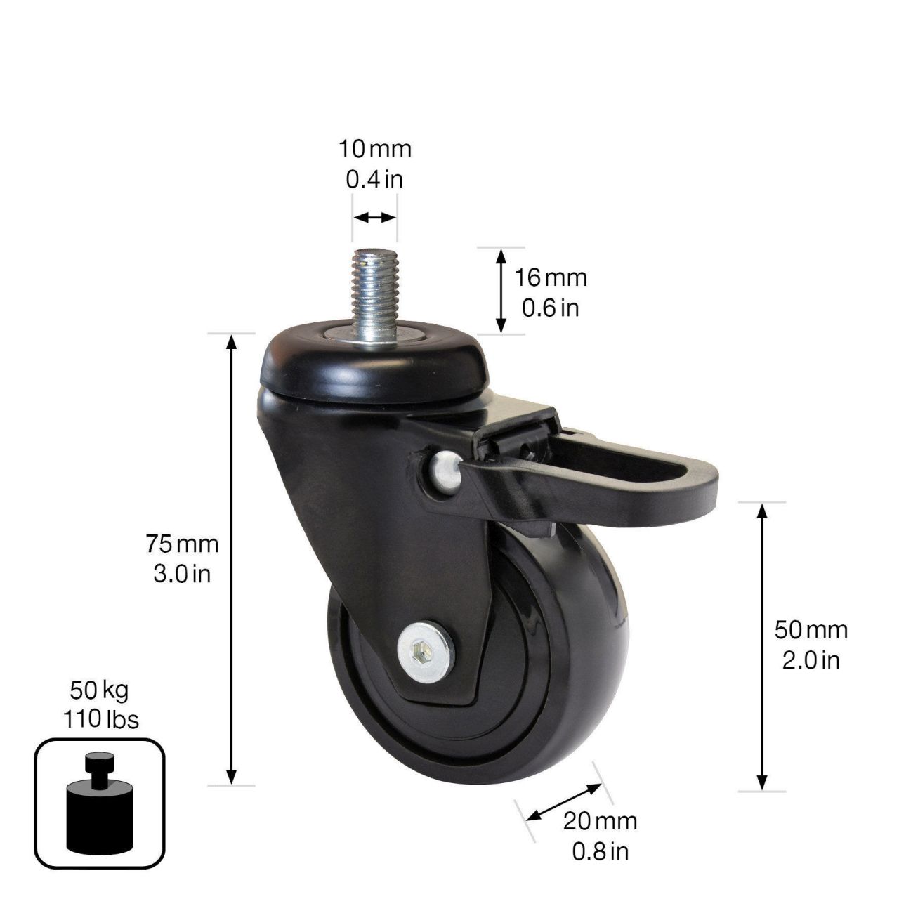 WAGNER Lenkrolle Ø50mm TK50kg RO 2352