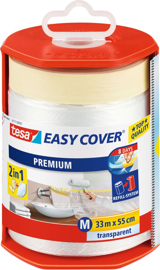 tesa® Easy Cover® Premium M Abdeckfolie im Abroller 33 m x 550 mm