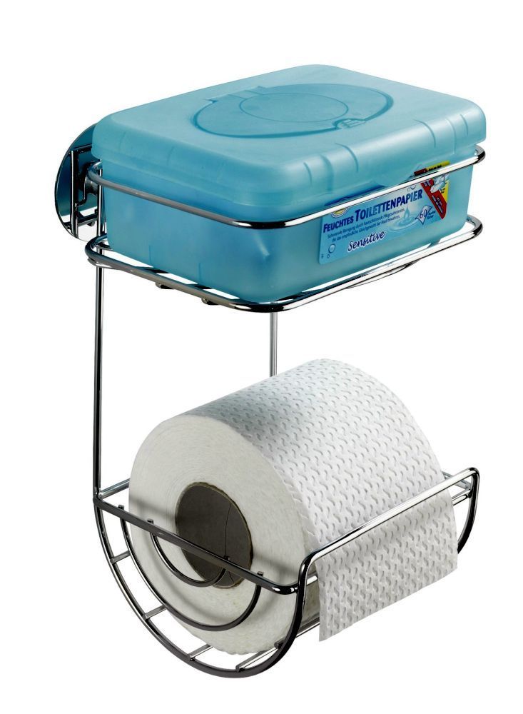 WENKO Turbo-Loc® Toilettenpapierhalter mit Ablage