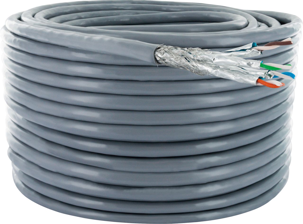 SCHWAIGER CAT 6A Netzwerkkabel (S/FTP), 50 m, Grau