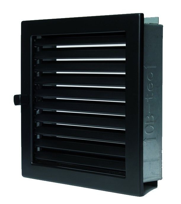 CB-tec Warmluftgitter Kamin Ofen Gitter Luftgitter verstellbar 25 x 15 cm, schwarz