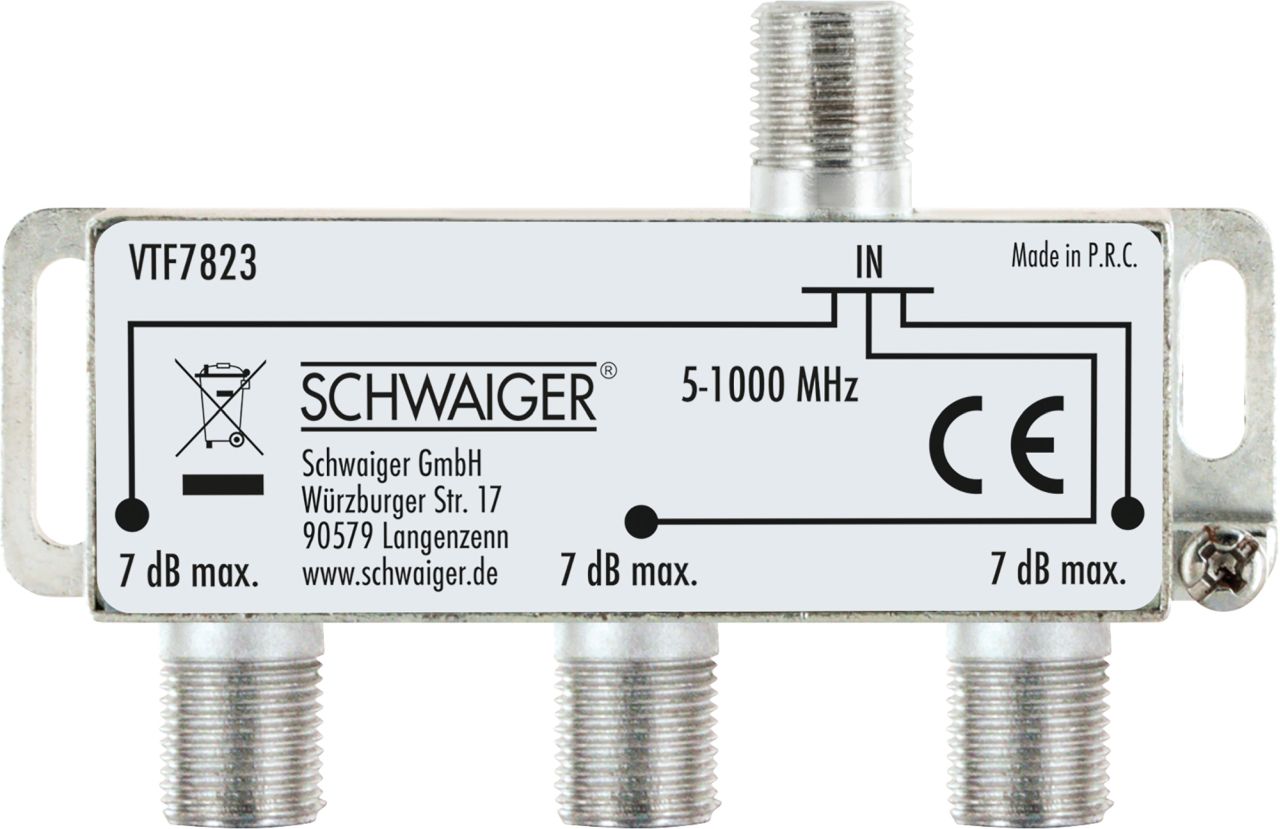 SCHWAIGER 3-fach Verteiler (7 dB)