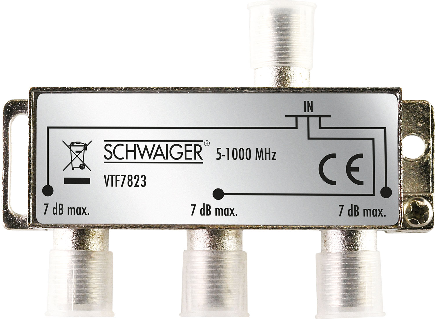 SCHWAIGER 3-fach Verteiler (7 dB), Silber VTF7823531
