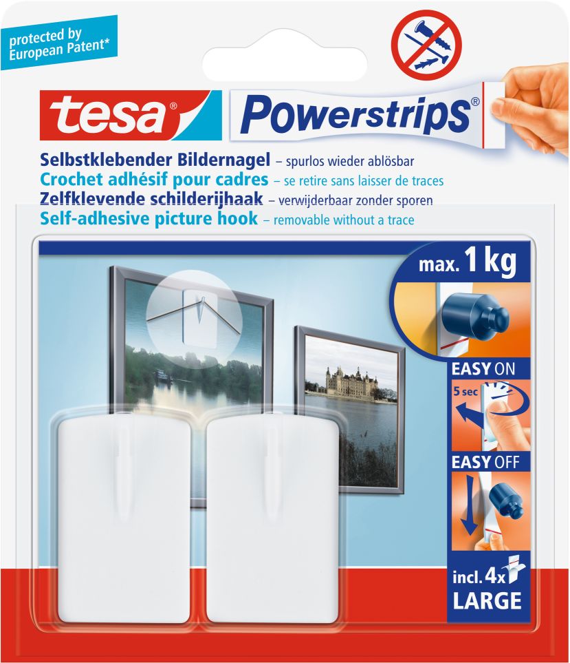 tesa® Powerstrips® Bilder-Nagel, weiß, 2 Stück