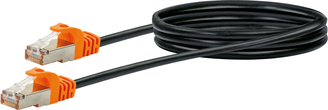 SCHWAIGER CAT 7 Netzwerkkabel (S/FTP), 2 m, Schwarz