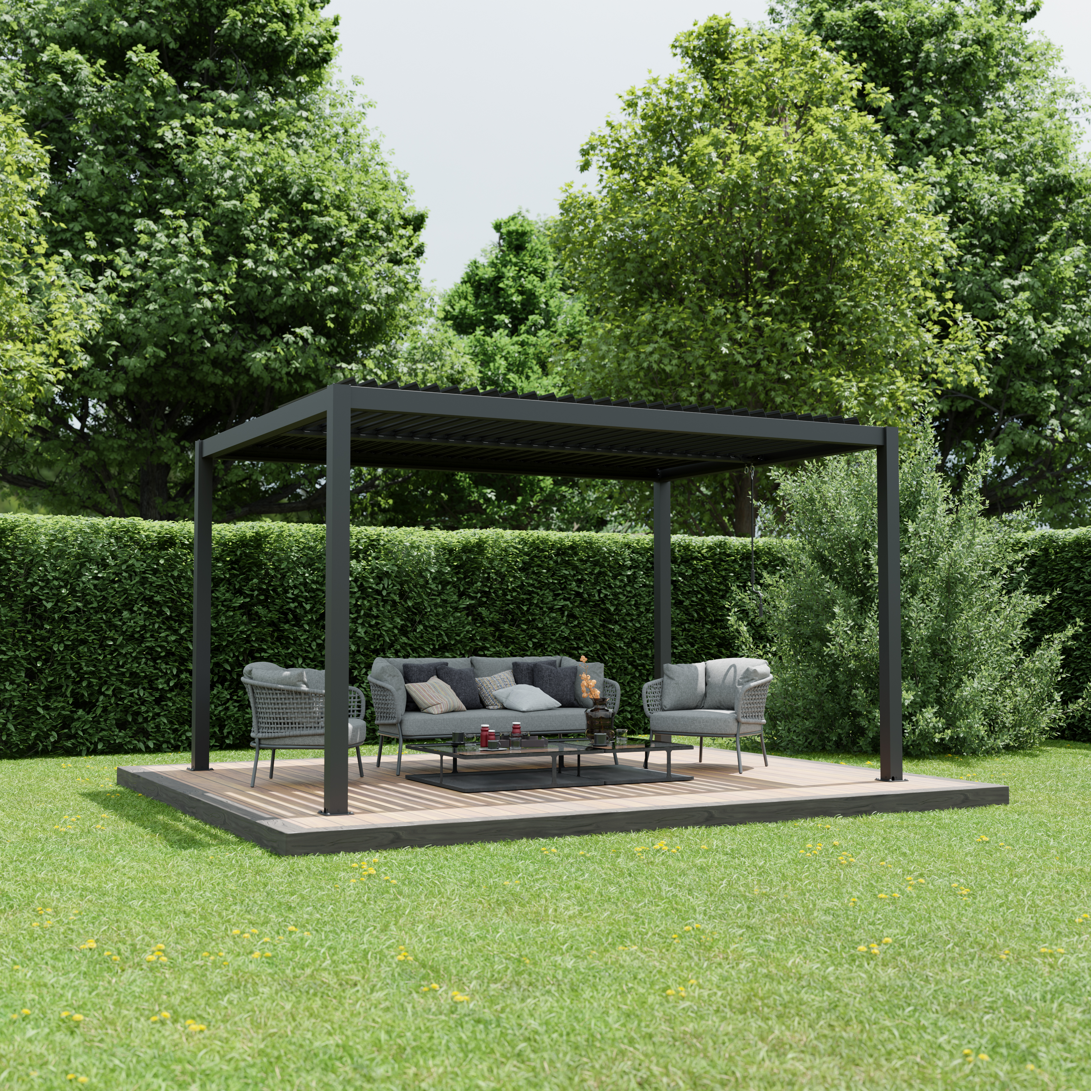 Ximax Aluminium Pergola Shade 300 x 400 cm Dunkelgrau